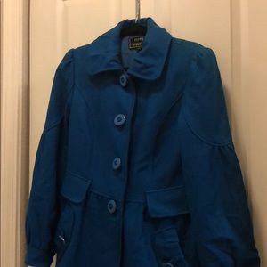 Vibrant blue Peppe Peluso coat with pockets